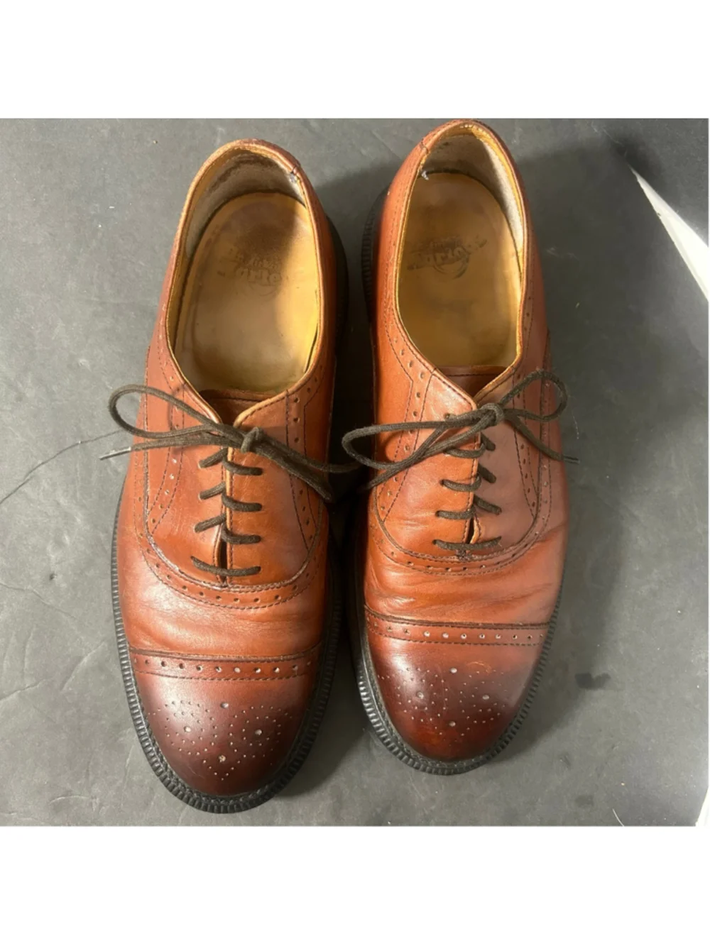 Men's Dr. Martens Morris Oxford Shoes Size 10 Brown Leather Brogue
